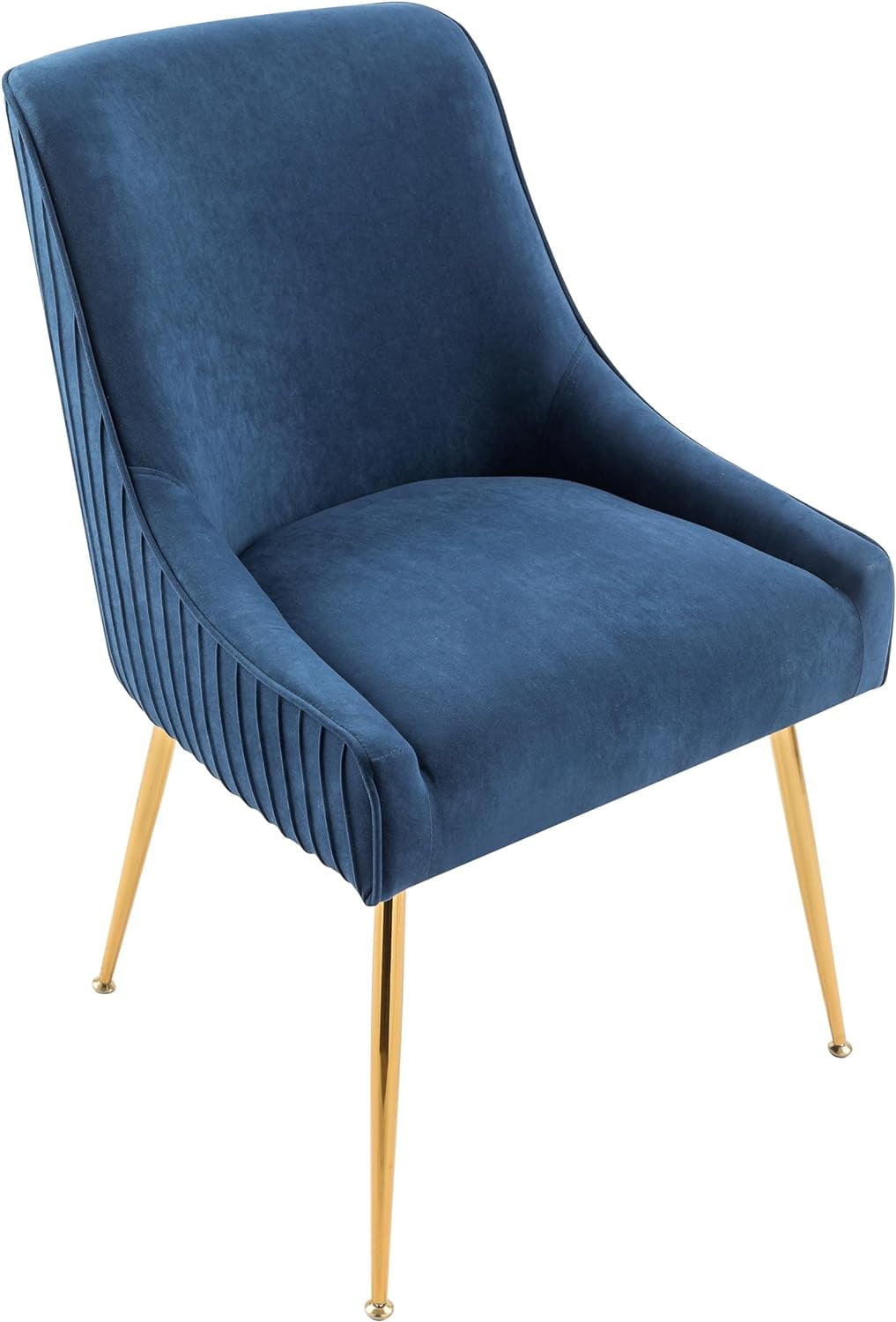 US Pride Furniture Luxury Velvet Chair with Elegant Scoop Back Design Gold Metal Legs and Soft Upholstery Comfortable Seating for Dining Room Kitchenor Office W22.0 x D25.0 x H35.2 Ocean Blue