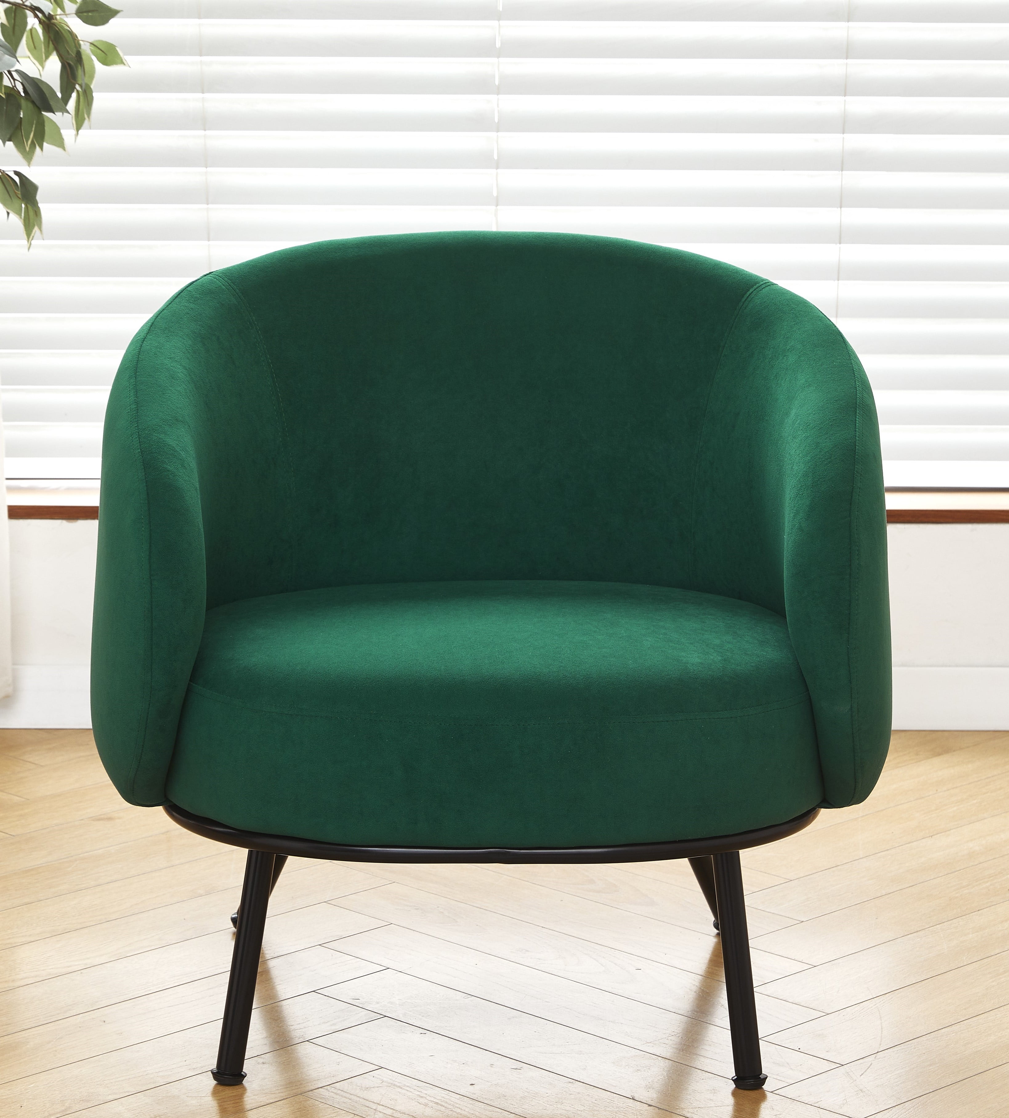 US Pride Furniture Luxury and Elegance Modern Channel Chair with Velvet Fabric Material and Thin Metal Legs Green