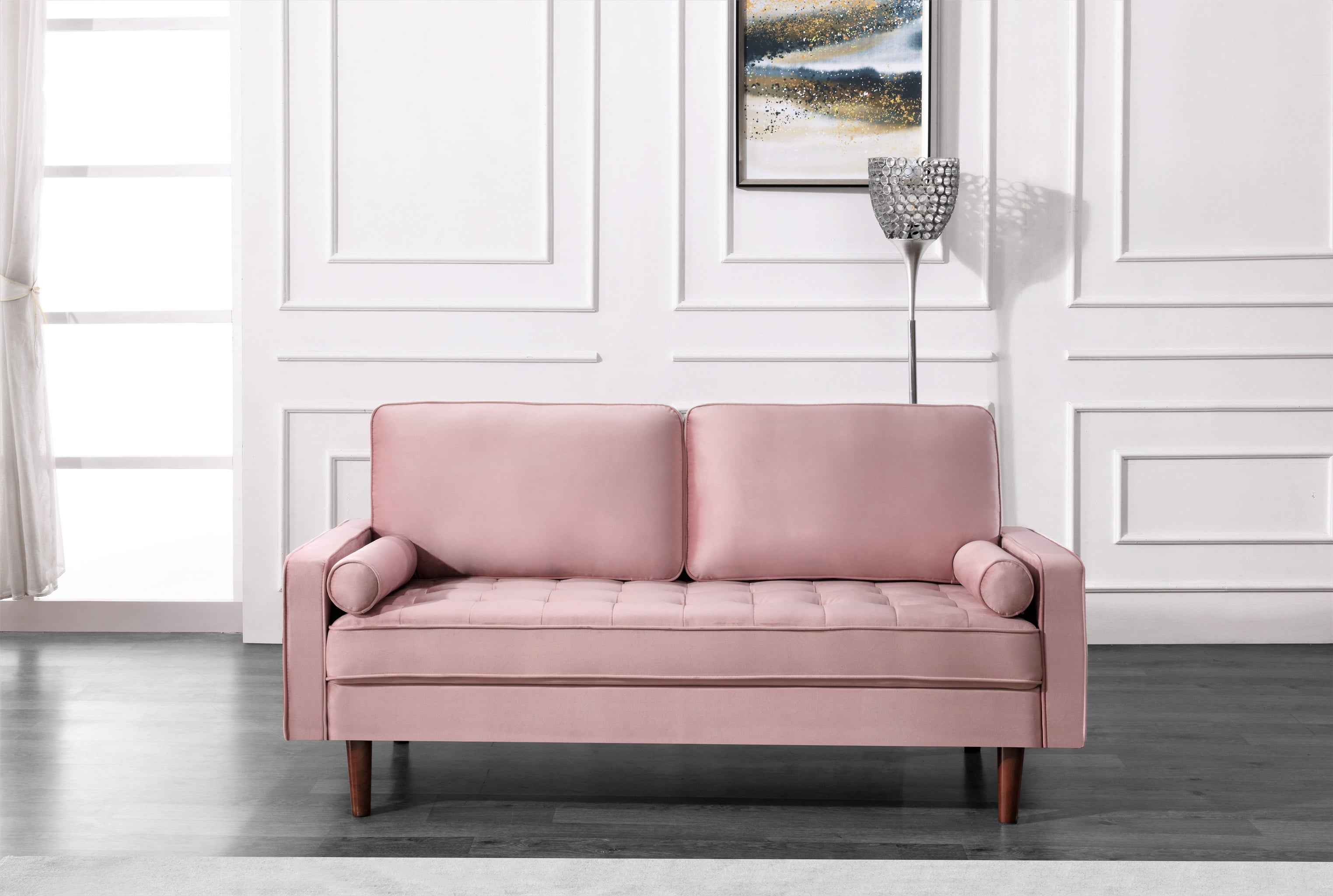 US Pride Furniture Mac Sofa, Tea Rose