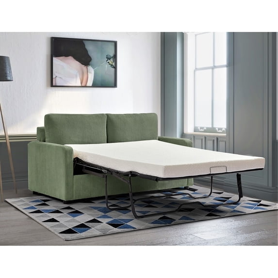 US Pride Furniture Manchester Corduroy 70" Square Arms Sofa Bed, Dark Green