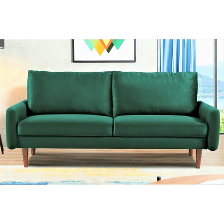 US Pride Furniture Maryellen 70''W Velvet Sofa, Green