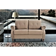 US Pride Furniture Matsuko 57.48 Rolled Arm Polyester Loveseat , Camel
