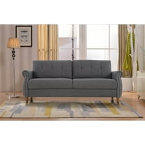 US Pride Furniture Matsuko 79.53" Rolled Arm Polyester Sofa , Gray