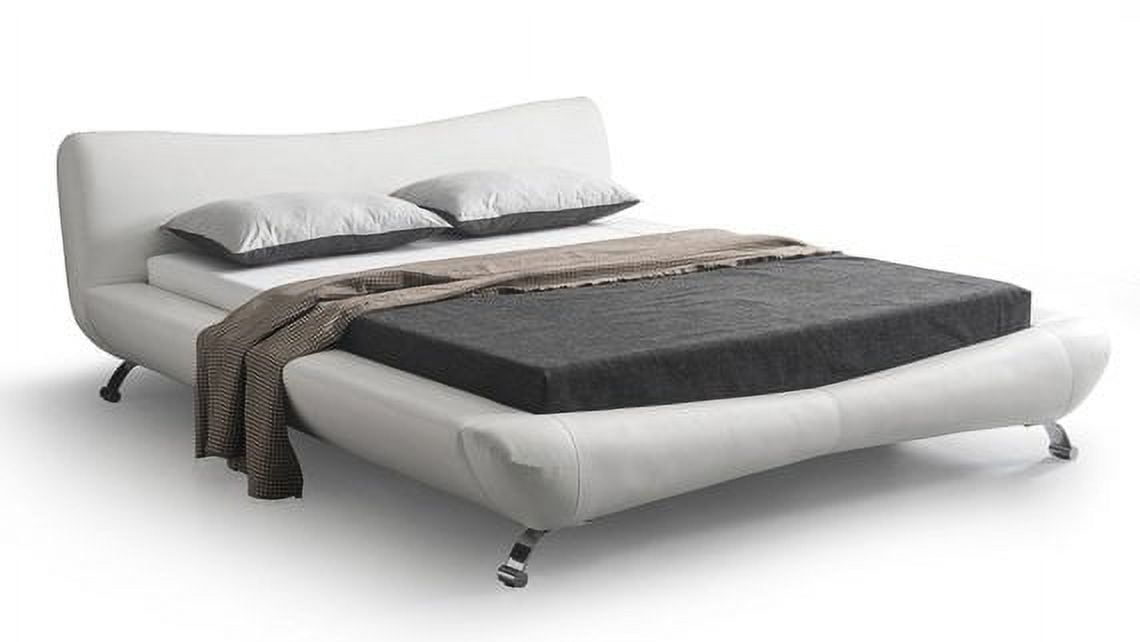 US Pride Furniture™ Meir Faux leather Upholstered Platform Bed, White, Queen