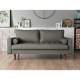 thumbnail image 1 of US Pride Furniture Mid-Century Gabler Loveseat in Faux Leather, Gray, 1 of 1