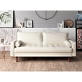 thumbnail image 1 of US Pride Furniture Mid-Century Gabler 58'' Square Arm Loveseat in Faux Leather, White, 1 of 5