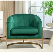 US Pride Furniture Modern Accent Armchair Luxury Gold Frame and Multi-colored Velvet Material Infuse Elegant Flair Green