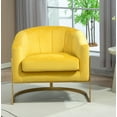 thumbnail image 1 of US Pride Furniture Modern Accent Armchair Luxury Gold Frame and Multi-colored Velvet Material Infuse Elegant Flair Yellow, 1 of 16