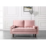 US Pride Furniture Modern Velvet Loveseat, Tea Rose
