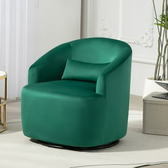 US Pride Furniture Modern Velvet Upholstered Swivel Accent Chair Green
