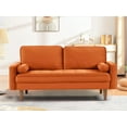 thumbnail image 1 of US Pride Furniture Monahan 58''W Velvet Tufted Living Room Loveseat, Orange, 1 of 6