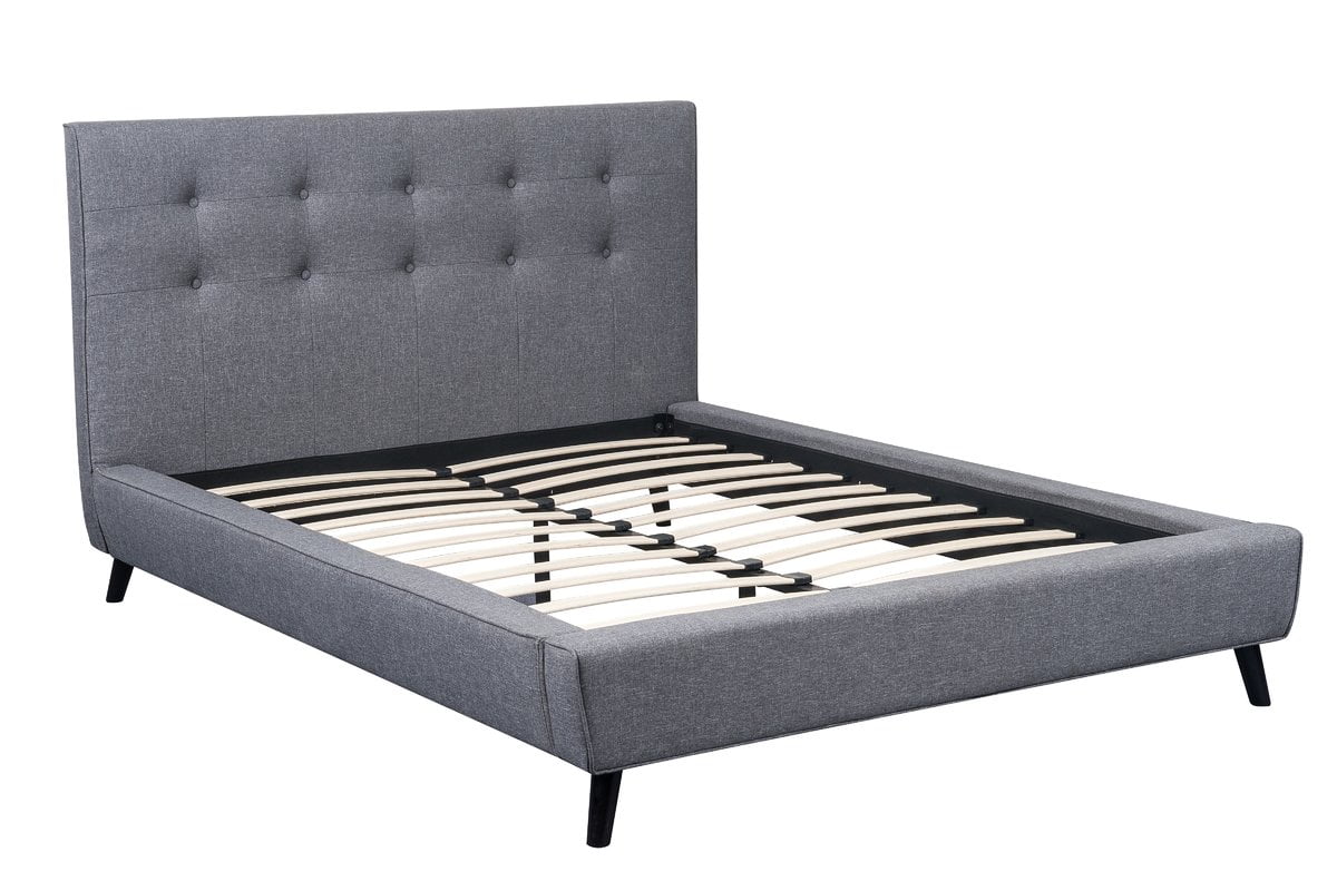 US Pride Furniture™ Norwalk Polyester Upholstered Platform Bed, Gray, Eastern King