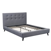 US Pride Furniture  Norwalk Polyester Upholstered Platform Bed, Gray, Eastern King