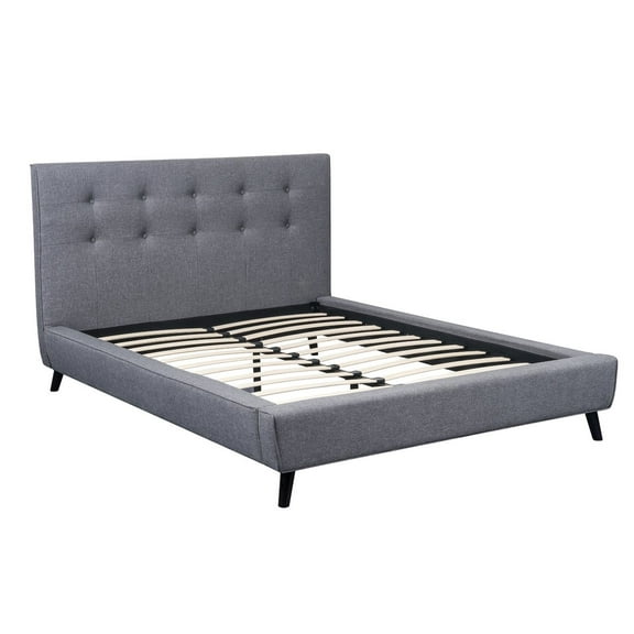 US Pride Furniture™ Norwalk Polyester Upholstered Platform Bed, Gray, Eastern King