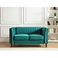 thumbnail image 1 of US Pride Furniture Plainfield Line Tufted Square Design Velvet Loveseat, Green, 1 of 5