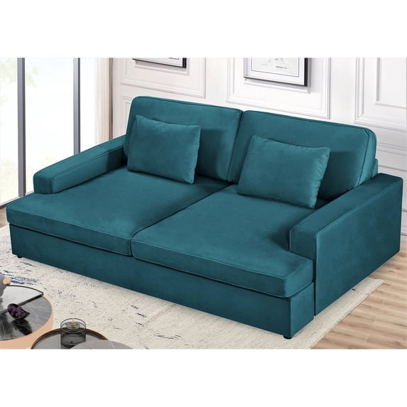 US Pride Furniture Polyester 94.49"W Over Size Sofa, Ivory
