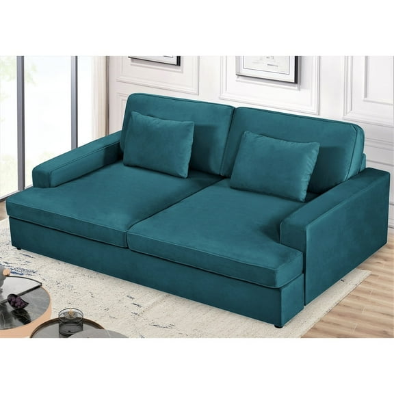 US Pride Furniture Polyester 94.49"W Over Size Sofa, Ivory