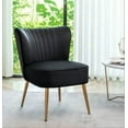 thumbnail image 1 of US Pride Furniture Sauter 23.2" Wide Mid-Century Modern Microfiber Accent Chair, Black, 1 of 5