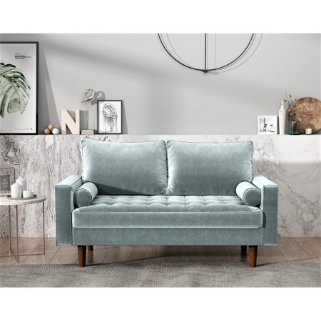 US Pride Furniture US Pride Mac Velvet Loveseat Light Greyish Cyan
