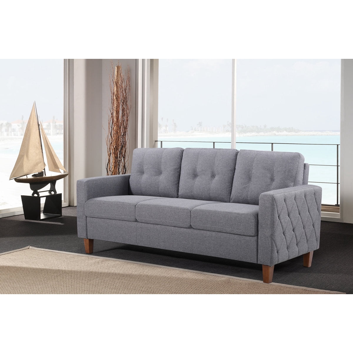 US Pride Linen Upholstered Couches for Living Room