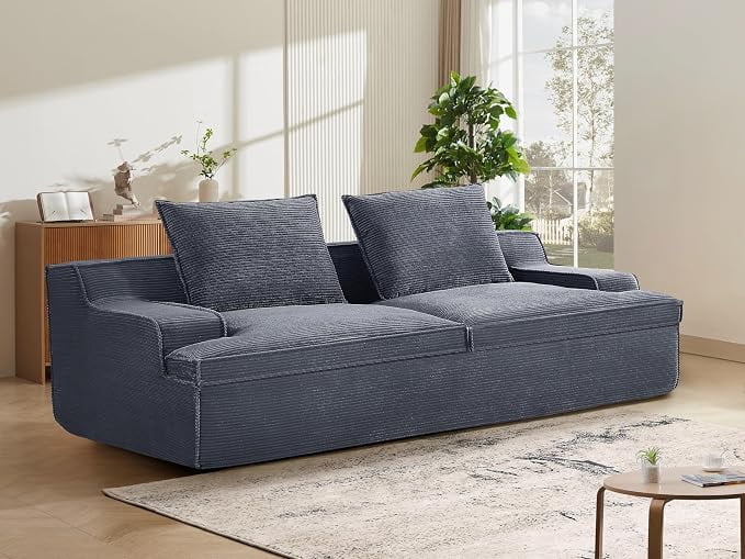 US Pride Oversized Full Foam 4 Seater Couch for Living Room Upholstered in Soft Corduroy Fabric