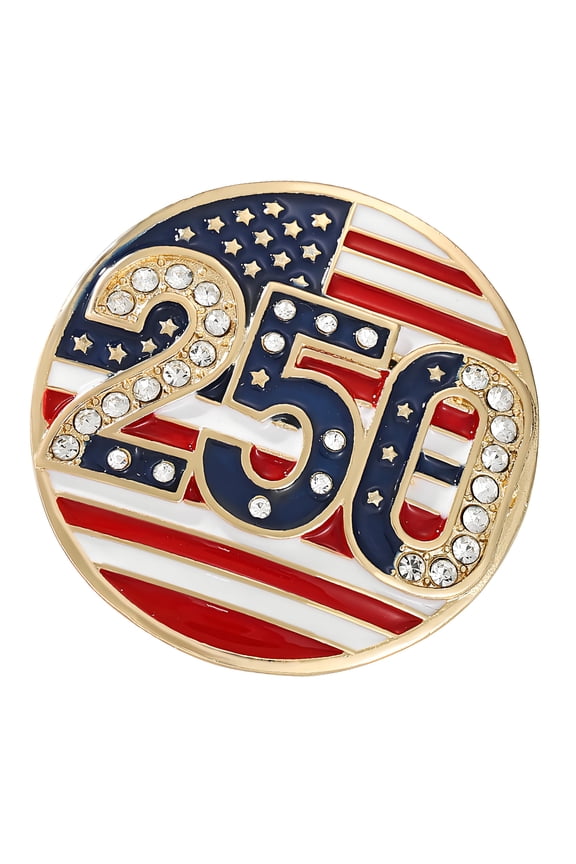 US Revolutions 250 Years Memorial Pin Featuring Star And Stripes Design Permanent Patriotic Accessories