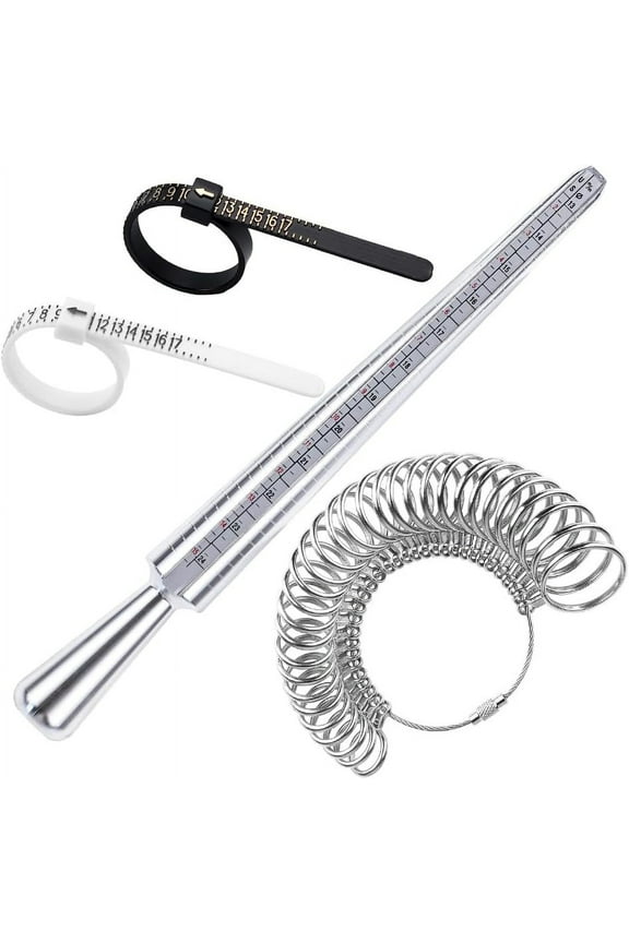 US Ring Sizing Kit,Gauge Set with Measuring Tool,Sizes 0-15 Steel Ring Mandrel.Finger Sizer1-13 with Half Size,Measuring Wedding Rings