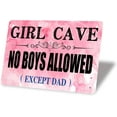 thumbnail image 1 of US Room Decor for Teen Girls Aesthetic Metal Tin Sign Girl Cave No Boys Allowed 12x8 inches (Girl Cave 3), 1 of 5
