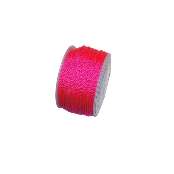 US Ropes Tactical Nylon Micro Cord 1.18mm X 125ft Lightweight Braided Cord (3/64" Diameter) on Spool Camping Boating Home Fishing Garden Jewelry 90lb Test Breaking Load (Neon Pink)