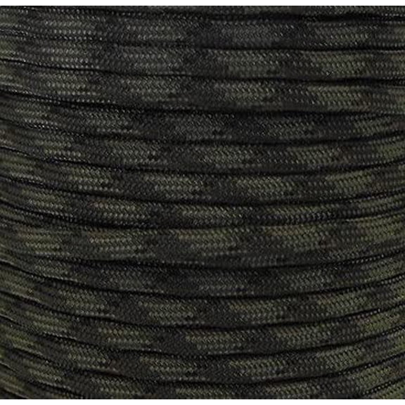 US Ropes Type III Commercial 550 Paracord 100' Hank Made in USA Survival Cord Parachute Outdoor (Dark Multi Camo)