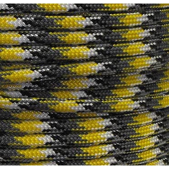 US Ropes Type III Commercial 550 Paracord 100' Hank Made in USA Survival Cord Parachute Outdoor (Yellow Camo)
