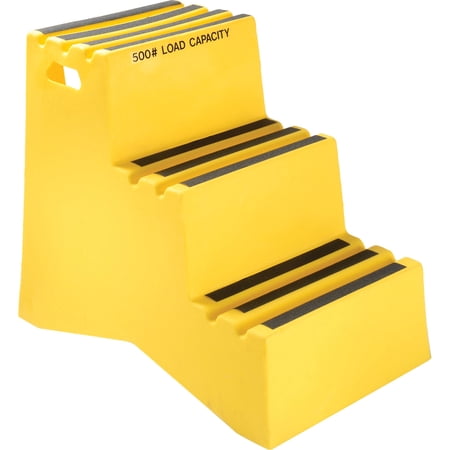 US Roto Molding B2185977 3 Step Plastic Step Stand - Yellow, 20 x 33.5 x 28.5 in.