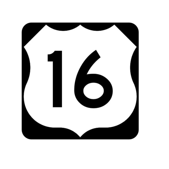 US Route 16 Metal Sign Highway Sign Road Sign Size: 12 inch x 12 inch
