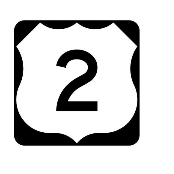US Route 2 Metal Sign Highway Sign Road Sign Size: 12 inch x 12 inch
