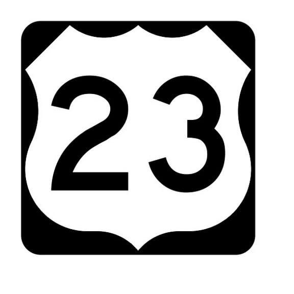 US Route 23 Metal Sign Highway Sign Road Sign Size: 12 inch x 12 inch