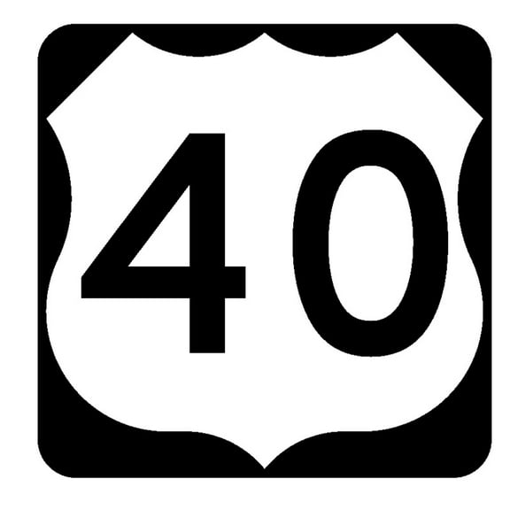 US Route 40 Metal Sign Decal Highway Sign Road Sign Size: 8 inch x 8 inch