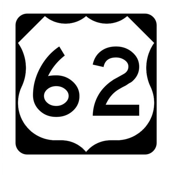 US Route 62 Metal Sign Highway Sign Road Sign Size: 12 inch x 12 inch