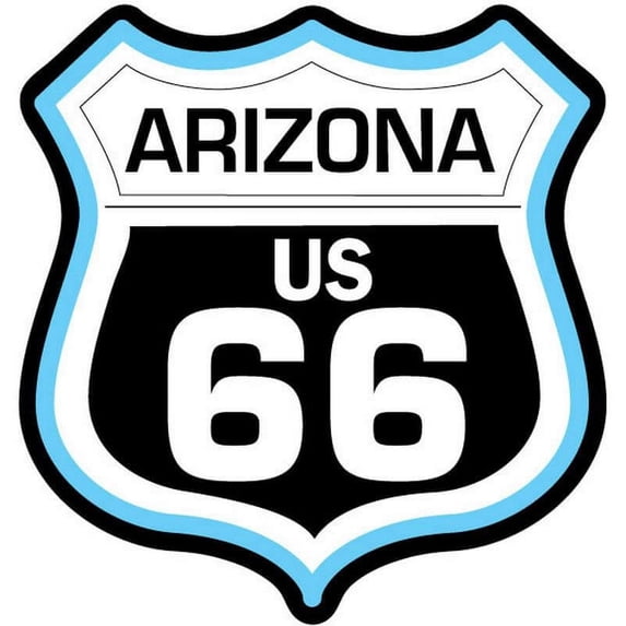 US Route 66 Arizona Shield - Postcard Sized Vinyl Sticker 4" x 4.25"