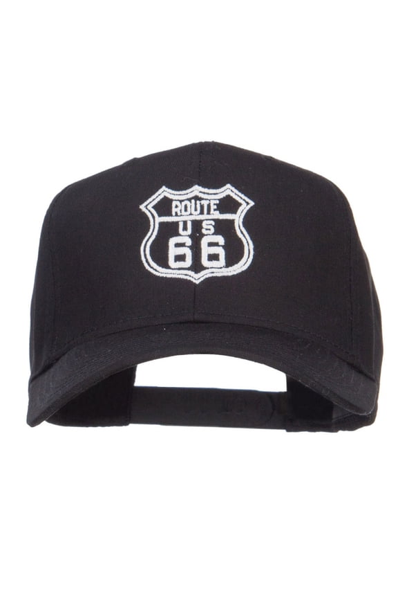 US Route 66 Embroidered Cap - Black OSFM