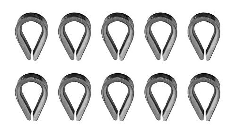 US STAINLESS 10 Pieces Stainless Steel 316 10mm Rope Thimbles Marine Grade for Rope Size 3/8"