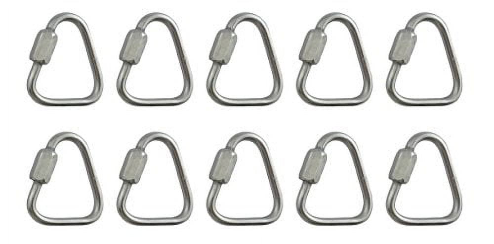 US STAINLESS 10 Pieces Stainless Steel 316 Delta Quick Link 1/8" (3.5mm) Marine Grade Triangle