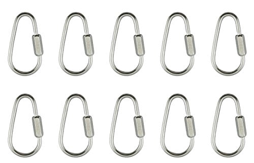 US STAINLESS 10 Pieces Stainless Steel 316 Pear Shape Quick Link 1/8" or 3.5mm Marine Grade