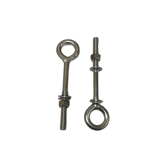 US STAINLESS 2 Pieces Stainless Steel 316 Eye Bolt 5/16" x 4 1/2" UNC No Shoulder Short Thread Marine Grade Pitch of 18