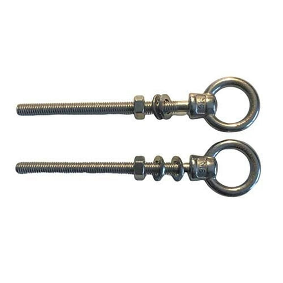 US STAINLESS 2 Pieces Stainless Steel 316 (Shape Type 307) M6 Lifting Eye Bolt 6mm x 80mm Marine Grade