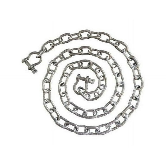 US STAINLESS 3/16" (5mm) AISI 316 Stainless Steel Anchor Chain with 1/4" (6mm) Shackles (3/16" (5mm) x 4')