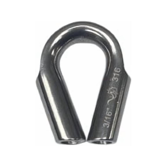 US STAINLESS 316 Stainless Wire Rope Thimble Captive Tubular 5mm (3/16")