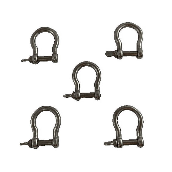 US STAINLESS 5 Pieces Stainless Steel 316 Forged Bow Shackle 1/8" (3mm) Type K Marine Grade