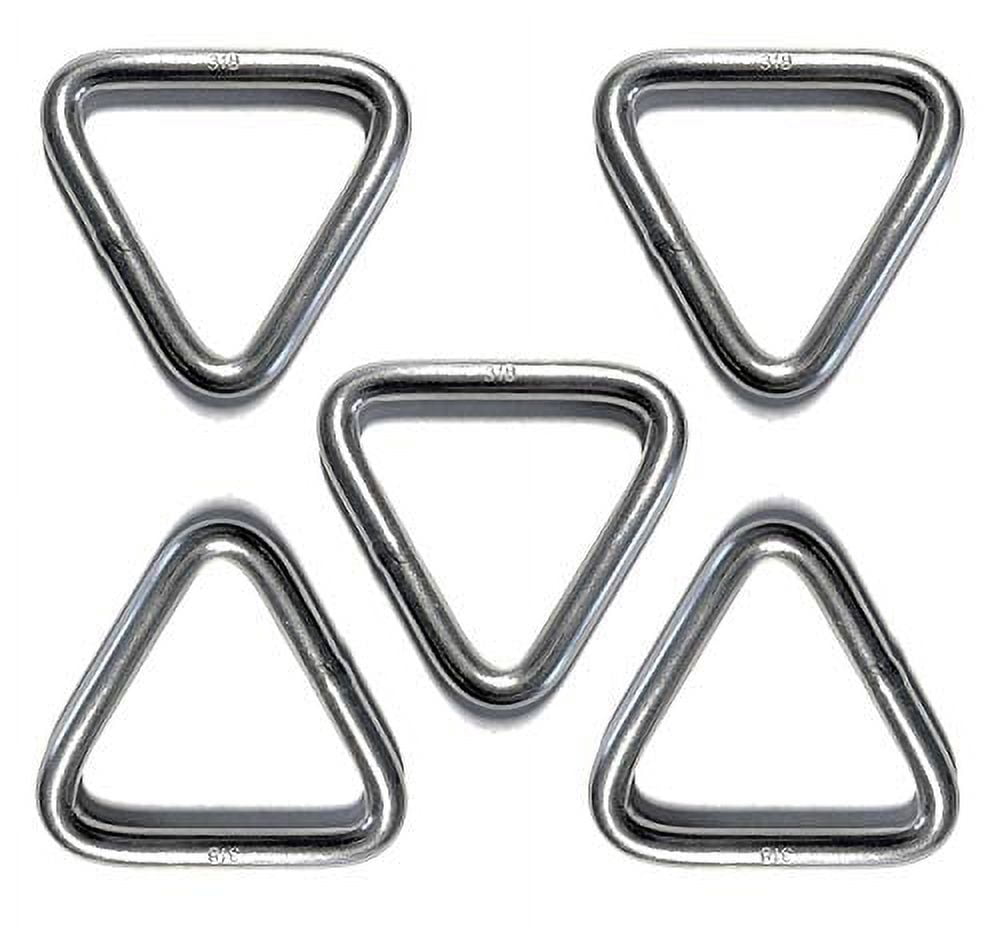 US STAINLESS 5 Pieces Stainless Steel 316 Triangle Ring Welded 3/16