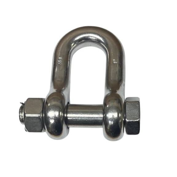 US STAINLESS Stainless Steel (316) Anchor Shackle 1" (25mm) Oversized Bolt Pin Forged US Type Marine Grade D Shackle
