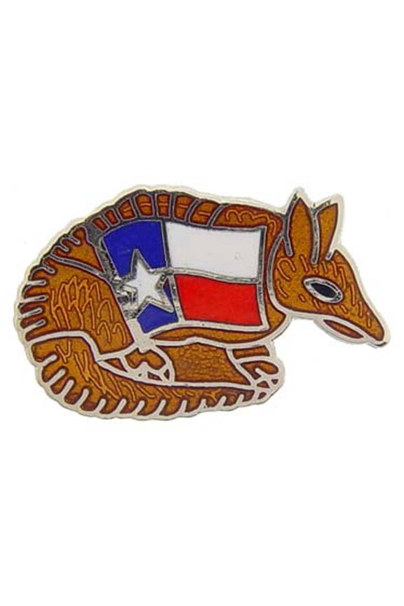 US STATES PIN, TEXAS ARMADILLO - Novelty Patriotic Enamel Lapel PIN - 1"